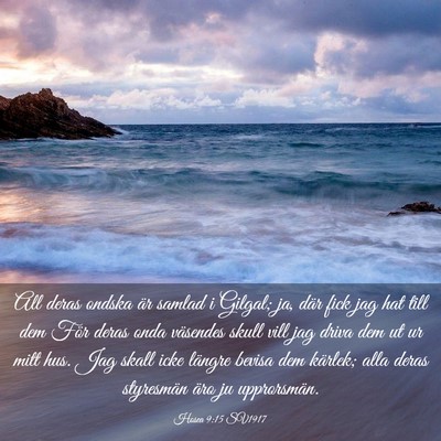 Picture 03 - Hosea 9:15 SV1917 - All deras ondska är samlad i Gilgal; ja, där - Bible Verse Picture