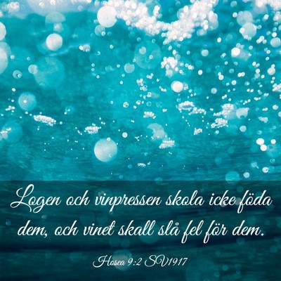 Picture 03 - Hosea 9:2 SV1917 - Logen och vinpressen skola icke föda dem, och - Bible Verse Picture