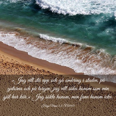Picture 03 - Höga Visan 3:2 SV1917 - »Jag vill stå upp och gå omkring i staden, på - Bible Verse Picture
