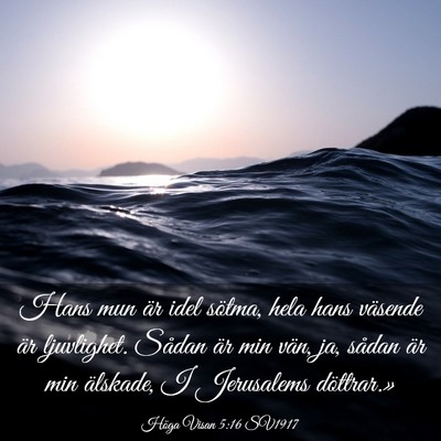 Picture 03 - Höga Visan 5:16 SV1917 - Hans mun är idel sötma, hela hans väsende är - Bible Verse Picture
