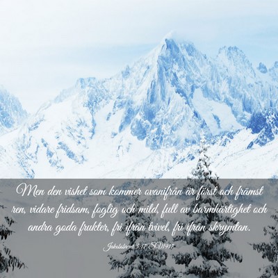 Picture 03 - Jakobsbrevet 3:17 SV1917 - Men den vishet som kommer ovanifrån är först - Bible Verse Picture