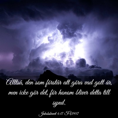 Picture 03 - Jakobsbrevet 4:17 SV1917 - Alltså, den som förstår att göra vad gott - Bible Verse Picture