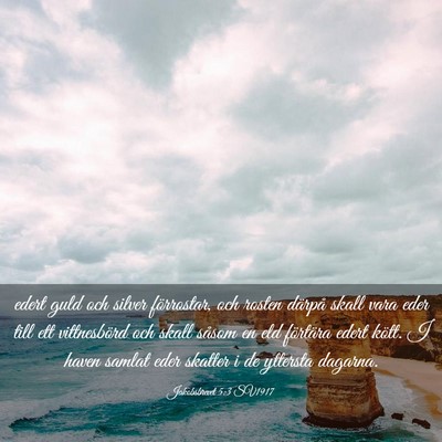 Picture 03 - Jakobsbrevet 5:3 SV1917 - edert guld och silver förrostar, och rosten - Bible Verse Picture