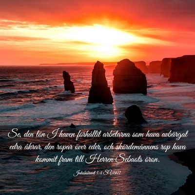 Picture 03 - Jakobsbrevet 5:4 SV1917 - Se, den lön I haven förhållit arbetarna som - Bible Verse Picture