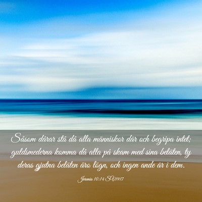Picture 03 - Jeremia 10:14 SV1917 - Såsom dårar stå då alla människor där och - Bible Verse Picture
