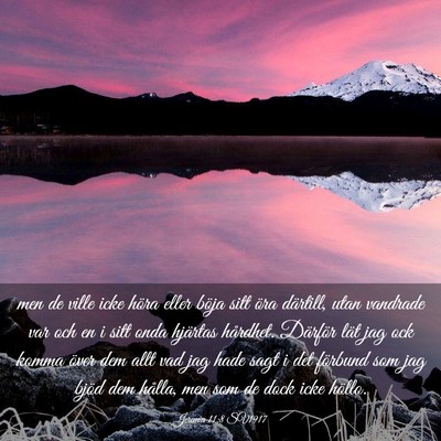 Picture 03 - Jeremia 11:8 SV1917 - men de ville icke höra eller böja sitt öra - Bible Verse Picture