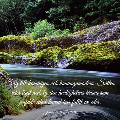 Picture 03 - Jeremia 13:18 SV1917 - Säg till konungen och konungamodern: Sätten - Bible Verse Picture