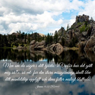 Picture 03 - Jeremia 13:22 SV1917 - Men om du säger i ditt hjärta: »Varför har - Bible Verse Picture