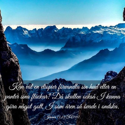 Picture 03 - Jeremia 13:23 SV1917 - Kan väl en etiopier förvandla sin hud eller en - Bible Verse Picture
