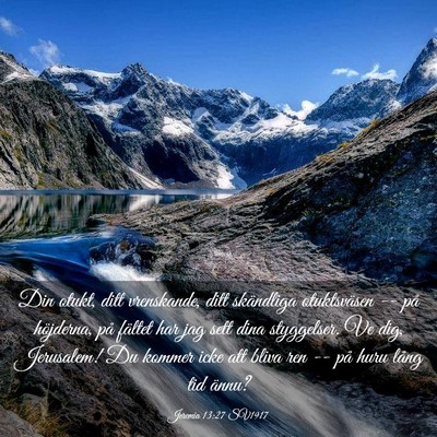 Picture 03 - Jeremia 13:27 SV1917 - Din otukt, ditt vrenskande, ditt skändliga - Bible Verse Picture