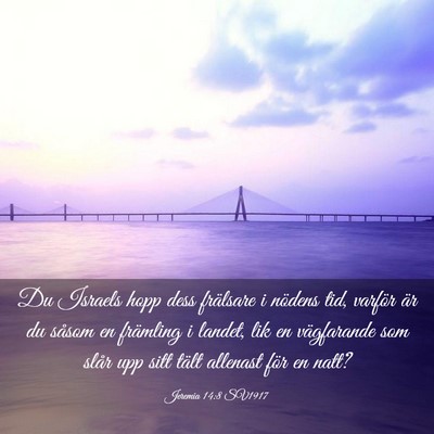 Picture 03 - Jeremia 14:8 SV1917 - Du Israels hopp dess frälsare i nödens tid, - Bible Verse Picture