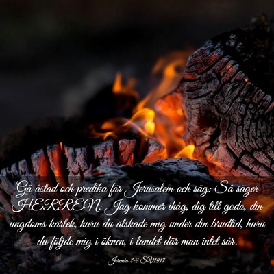 Picture 03 - Jeremia 2:2 SV1917 - Gå åstad och predika för Jerusalem och säg: - Bible Verse Picture