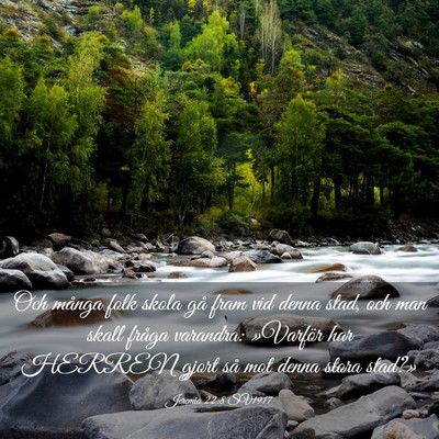 Picture 03 - Jeremia 22:8 SV1917 - Och många folk skola gå fram vid denna stad, - Bible Verse Picture