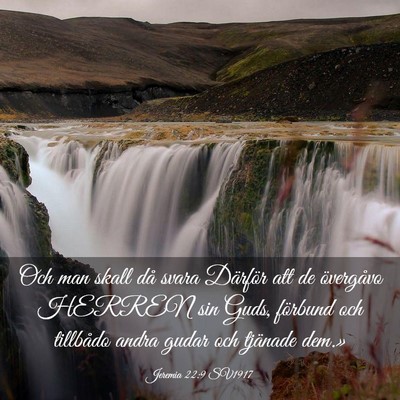 Picture 03 - Jeremia 22:9 SV1917 - Och man skall då svara Därför att de - Bible Verse Picture