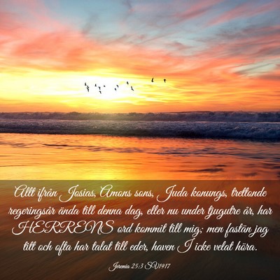 Picture 03 - Jeremia 25:3 SV1917 - Allt ifrån Josias, Amons sons, Juda konungs, - Bible Verse Picture