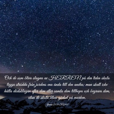 Picture 03 - Jeremia 25:33 SV1917 - Och de som bliva slagna av HERREN på den tiden - Bible Verse Picture