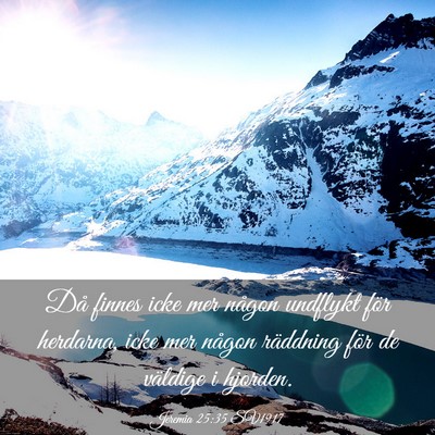Picture 03 - Jeremia 25:35 SV1917 - Då finnes icke mer någon undflykt för - Bible Verse Picture
