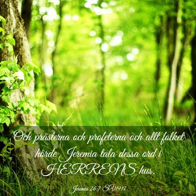 Picture 03 - Jeremia 26:7 SV1917 - Och prästerna och profeterna och allt folket - Bible Verse Picture