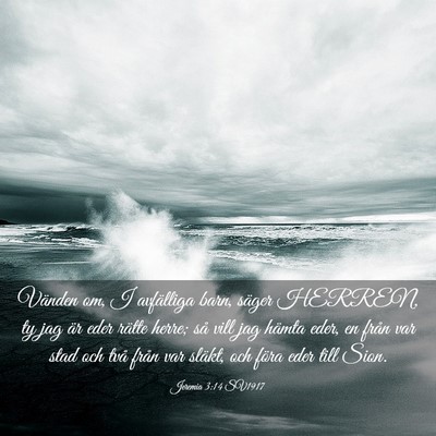 Picture 03 - Jeremia 3:14 SV1917 - Vänden om, I avfälliga barn, säger HERREN, ty - Bible Verse Picture