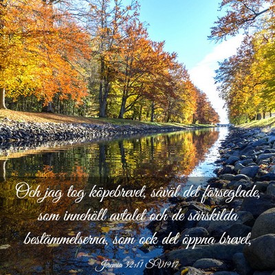 Picture 03 - Jeremia 32:11 SV1917 - Och jag tog köpebrevet, såväl det förseglade, - Bible Verse Picture