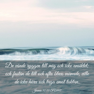 Picture 03 - Jeremia 32:33 SV1917 - De vände ryggen till mig och icke ansiktet; och - Bible Verse Picture