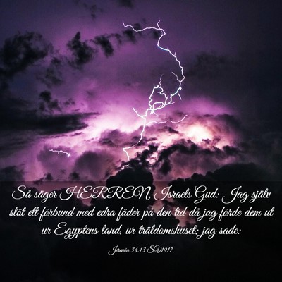 Picture 03 - Jeremia 34:13 SV1917 - Så säger HERREN, Israels Gud: Jag själv slöt - Bible Verse Picture