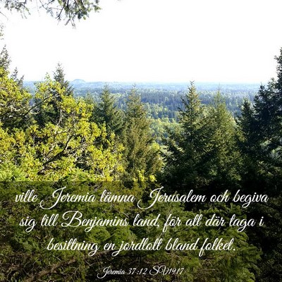 Picture 03 - Jeremia 37:12 SV1917 - ville Jeremia lämna Jerusalem och begiva sig - Bible Verse Picture