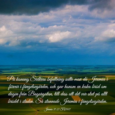 Picture 03 - Jeremia 37:21 SV1917 - På konung Sidkias befallning satte man då - Bible Verse Picture