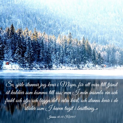 Picture 03 - Jeremia 40:10 SV1917 - Se, själv stannar jag kvar i Mispa, för att - Bible Verse Picture