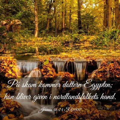 Picture 03 - Jeremia 46:24 SV1917 - På skam kommer dottern Egypten; hon bliver given - Bible Verse Picture