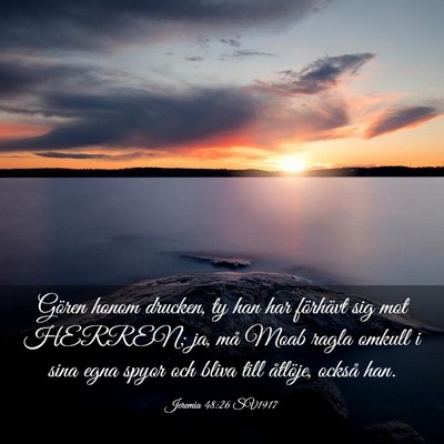 Picture 03 - Jeremia 48:26 SV1917 - Gören honom drucken, ty han har förhävt sig - Bible Verse Picture