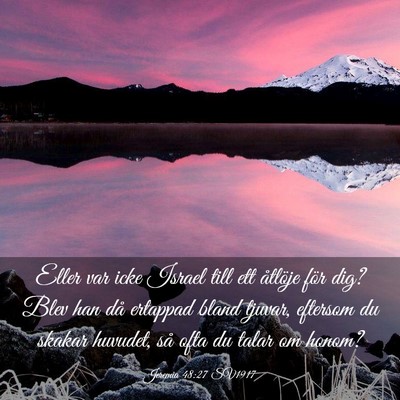 Picture 03 - Jeremia 48:27 SV1917 - Eller var icke Israel till ett åtlöje för dig? - Bible Verse Picture