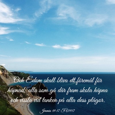 Picture 03 - Jeremia 49:17 SV1917 - Och Edom skall bliva ett föremål för häpnad; - Bible Verse Picture