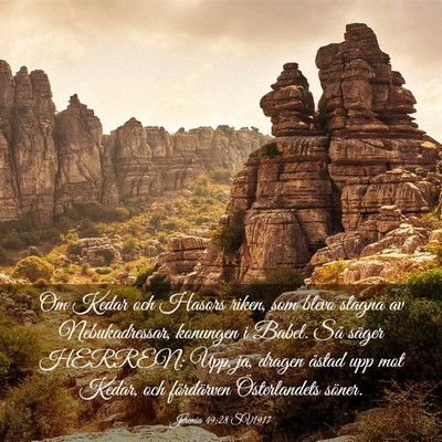 Picture 03 - Jeremia 49:28 SV1917 - Om Kedar och Hasors riken, som blevo slagna av - Bible Verse Picture