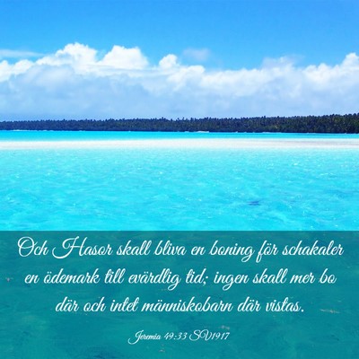 Picture 03 - Jeremia 49:33 SV1917 - Och Hasor skall bliva en boning för schakaler en - Bible Verse Picture