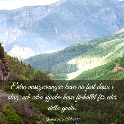 Picture 03 - Jeremia 5:25 SV1917 - Edra missgärningar hava nu fört dessa i olag, - Bible Verse Picture