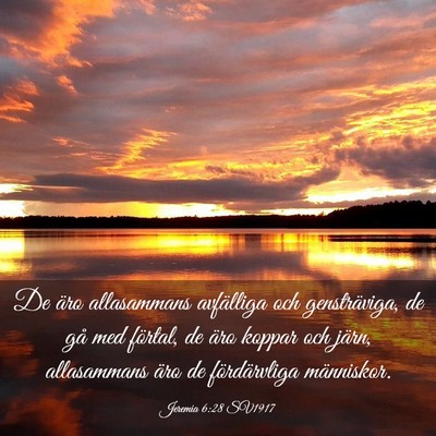 Picture 03 - Jeremia 6:28 SV1917 - De äro allasammans avfälliga och gensträviga, - Bible Verse Picture