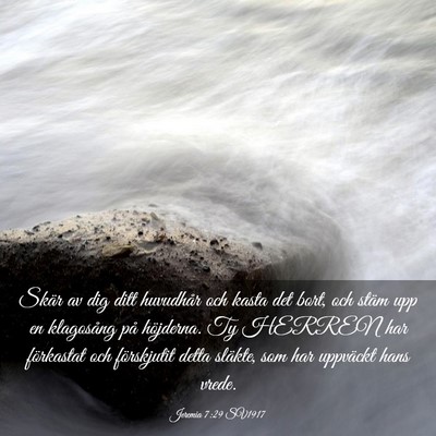 Picture 03 - Jeremia 7:29 SV1917 - Skär av dig ditt huvudhår och kasta det bort, - Bible Verse Picture