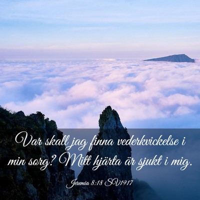 Picture 03 - Jeremia 8:18 SV1917 - Var skall jag finna vederkvickelse i min sorg? - Bible Verse Picture
