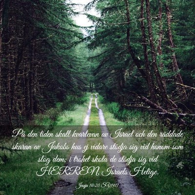 Picture 03 - Jesaja 10:20 SV1917 - På den tiden skall kvarlevan av Israel och den - Bible Verse Picture