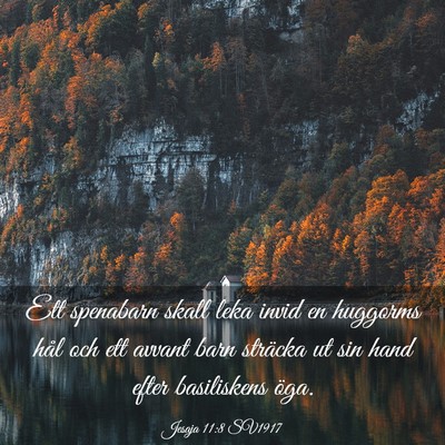Picture 03 - Jesaja 11:8 SV1917 - Ett spenabarn skall leka invid en huggorms hål - Bible Verse Picture