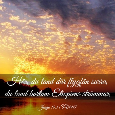 Picture 03 - Jesaja 18:1 SV1917 - Hör, du land där flygfän surra, du land bortom - Bible Verse Picture