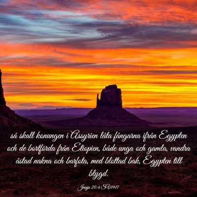Picture 03 - Jesaja 20:4 SV1917 - så skall konungen i Assyrien låta fångarna - Bible Verse Picture