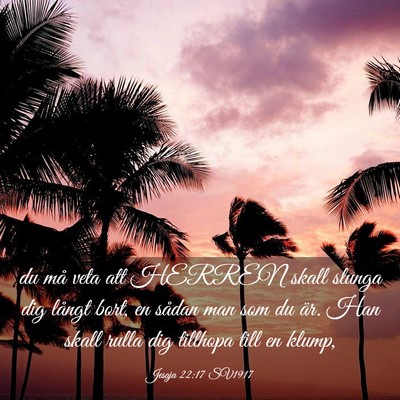 Picture 03 - Jesaja 22:17 SV1917 - du må veta att HERREN skall slunga dig långt - Bible Verse Picture