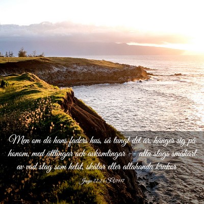 Picture 03 - Jesaja 22:24 SV1917 - Men om då hans faders hus, så tungt det är, - Bible Verse Picture