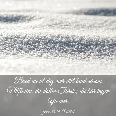 Picture 03 - Jesaja 23:10 SV1917 - Bred nu ut dig över ditt land såsom Nilfloden, - Bible Verse Picture