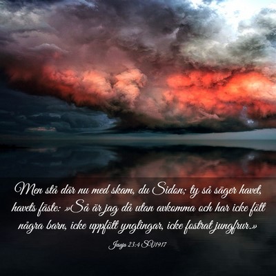 Picture 03 - Jesaja 23:4 SV1917 - Men stå där nu med skam, du Sidon; ty så - Bible Verse Picture