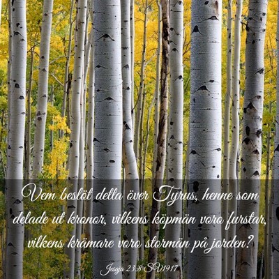 Picture 03 - Jesaja 23:8 SV1917 - Vem beslöt detta över Tyrus, henne som delade - Bible Verse Picture