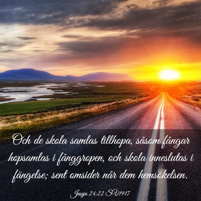 Picture 03 - Jesaja 24:22 SV1917 - Och de skola samlas tillhopa, såsom fångar - Bible Verse Picture