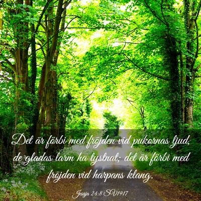 Picture 03 - Jesaja 24:8 SV1917 - Det är förbi med fröjden vid pukornas ljud, de - Bible Verse Picture